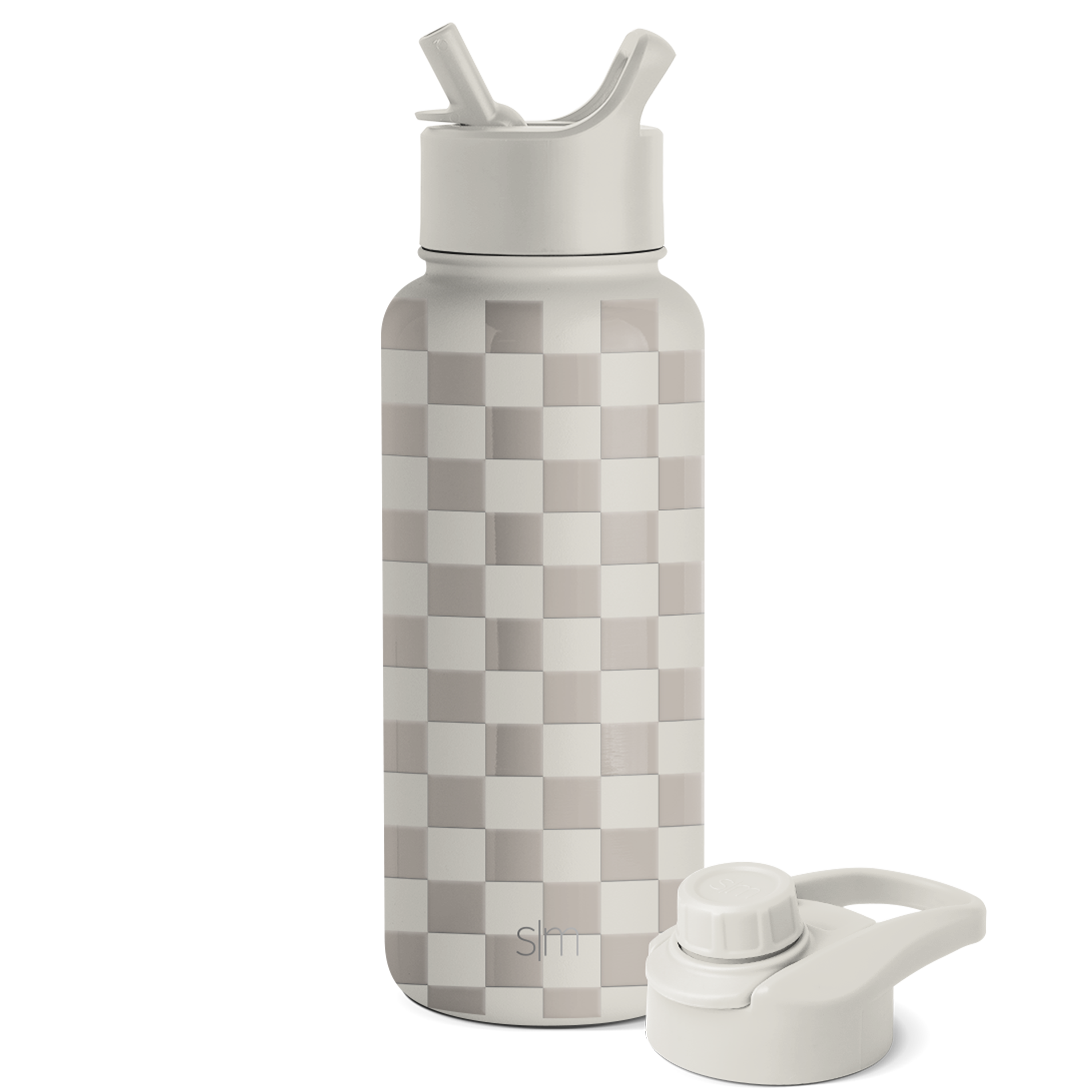 Summit Water Bottle with Straw Lid and Chug Lid - Checkmate